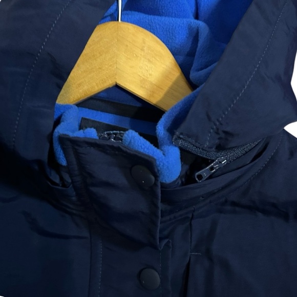 Lands’ End Jacket Women’s Size Medium (10-12) Fleece Hooded Blue Full Zip Coat - Picture 5 of 7